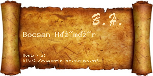 Bocsan Hümér névjegykártya